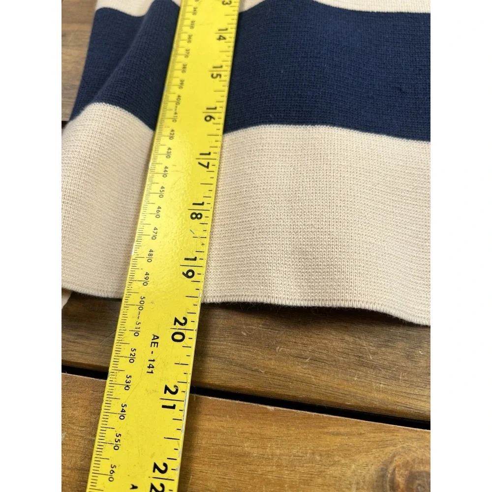 J. Crew S Boatneck Sweater in Rugby Stripe Pullover Long Sleeve Top Shirt Womens